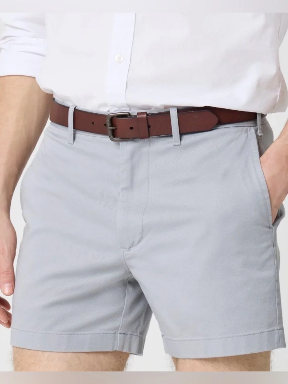 J. Crew Light Gray Flat-Front Stretch Shorts